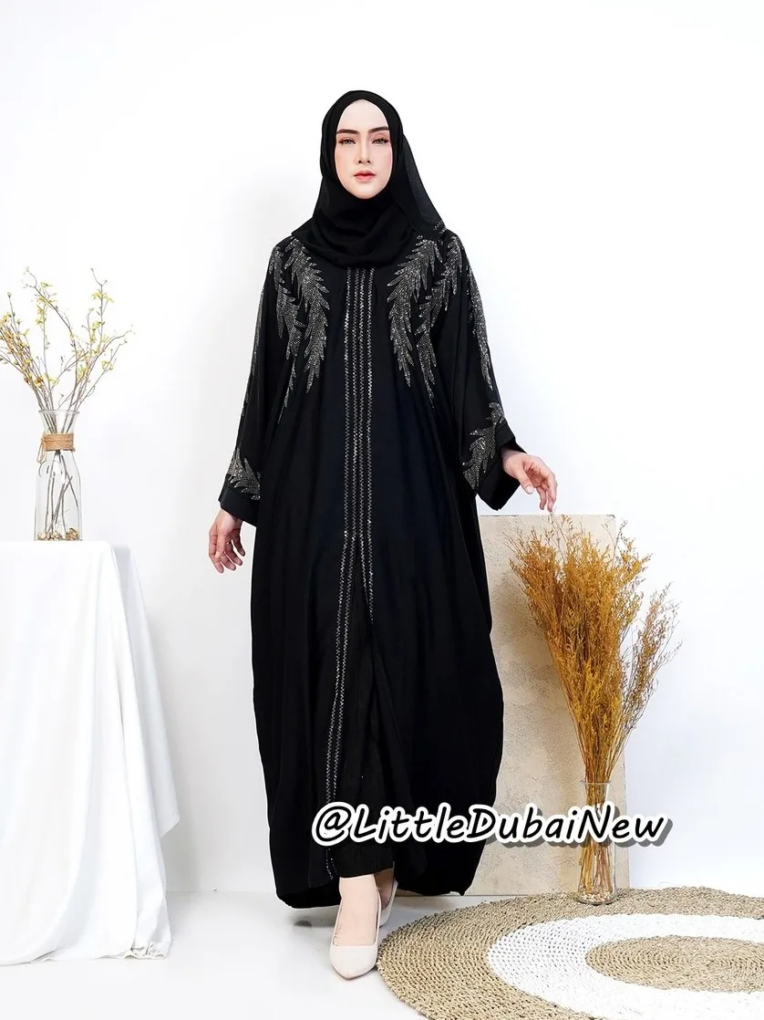 Abaya Khayra, Model Farasha (batwing) full batu2 bagian dada dan tangan bawah