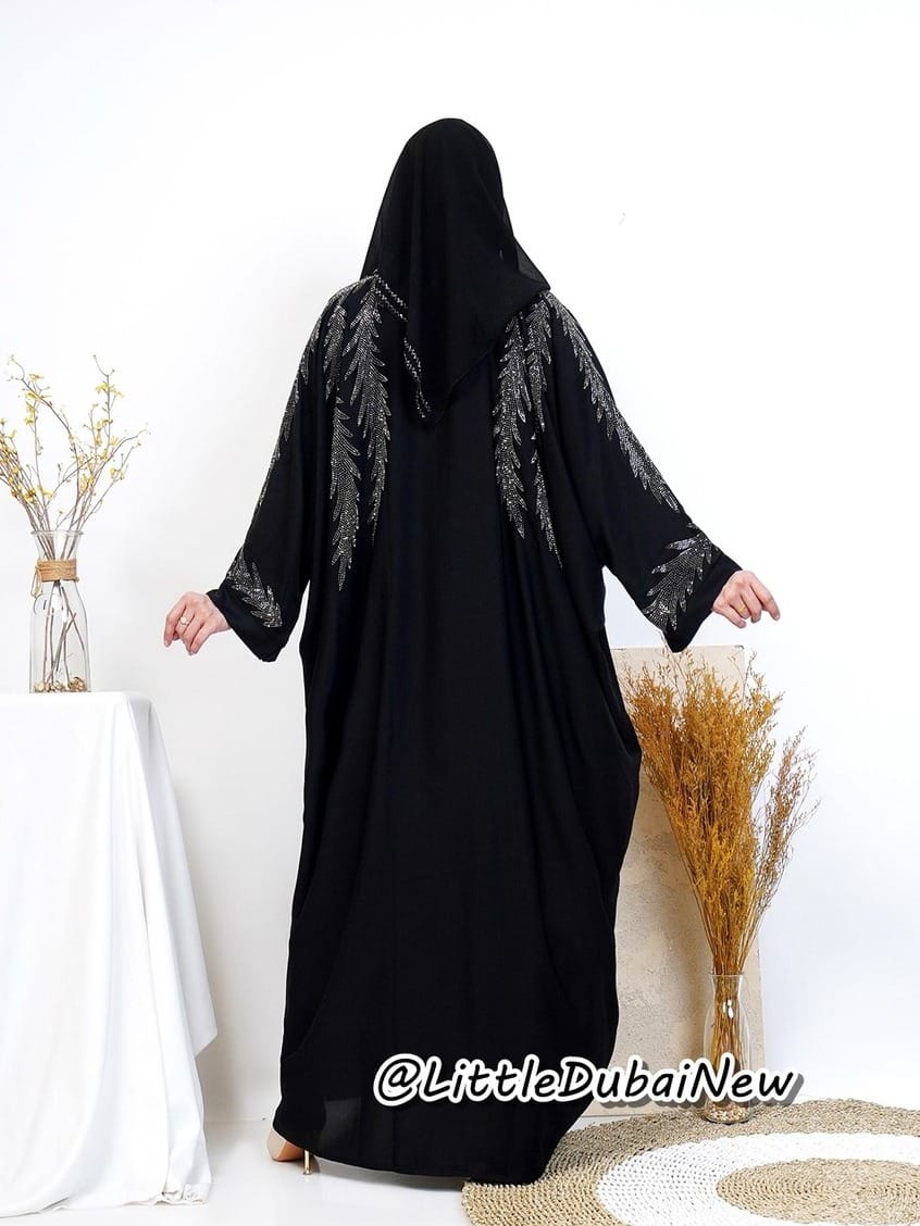 Abaya Khayra, Model Farasha (batwing) full batu2 bagian dada dan tangan bawah