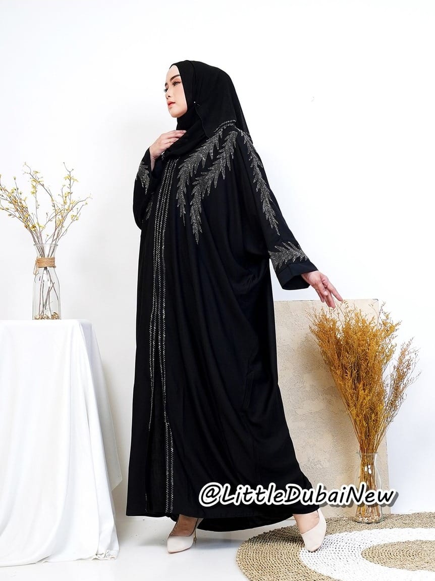 Abaya Khayra, Model Farasha (batwing) full batu2 bagian dada dan tangan bawah