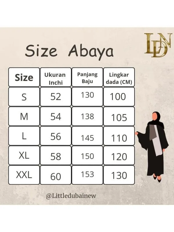Abaya Sameera dengan bukaan kancing cetit